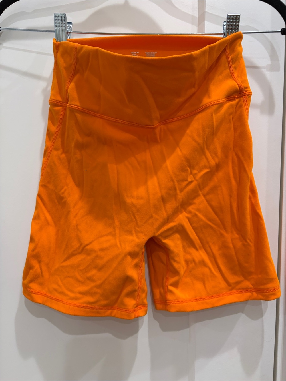 High-Waist Orange Women’s Active Shorts